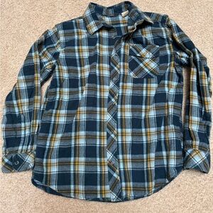 Girls LL Bean Snap Flannel Size L 14-16